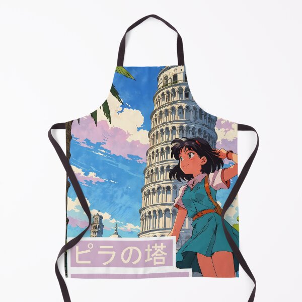 Item preview, Tower of Pisa Italy Retro Anime Girl 80s Vintage Travel designed and sold by Retro-Anime9.
