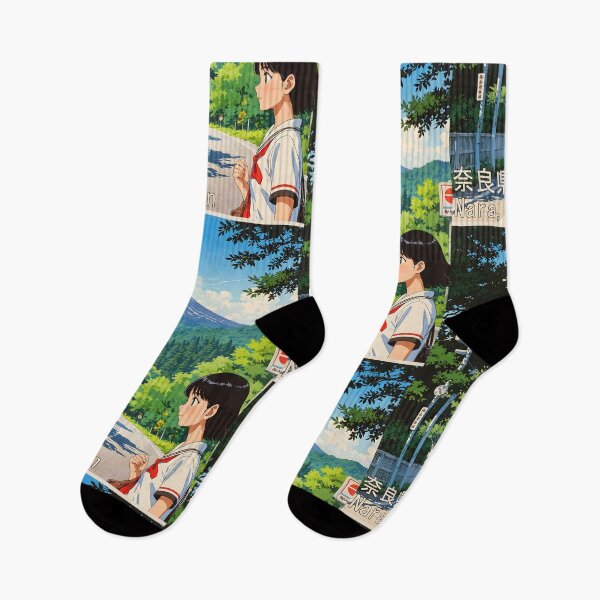 Item preview, Nara Japan Retro Anime Girl 80s Vintage Travel designed and sold by Retro-Anime9.