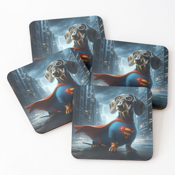 Item preview, Superhero Dachshund: Tiny Hero, Big Bark designed and sold by AIrtisticPrints.
