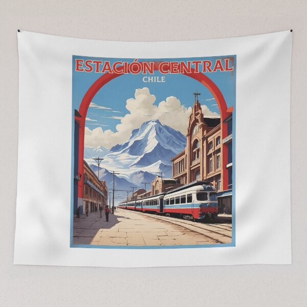 Item preview, Estacion Central Chile Retro Vintage Poster Tourism  designed and sold by TravelersGems.