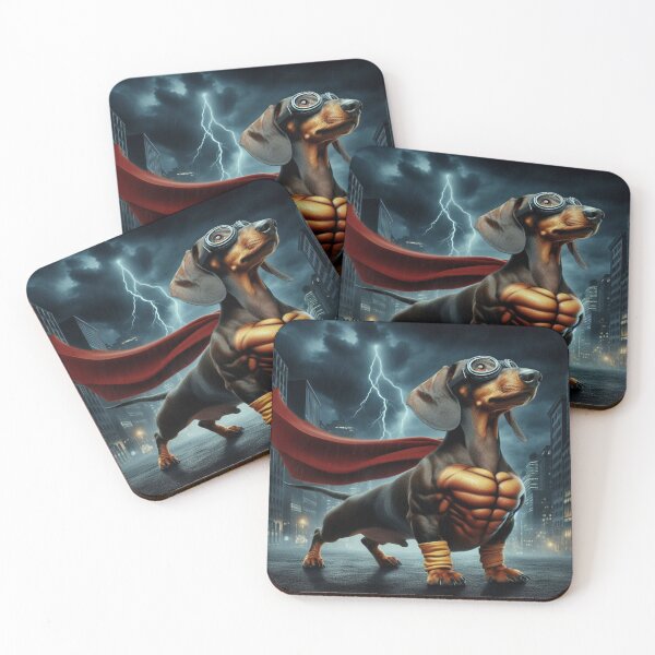 Item preview, Superhero Dachshund: Tiny Hero, Big Bark designed and sold by AIrtisticPrints.