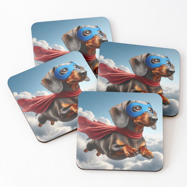 Item preview, Superhero Dachshund: Tiny Hero, Big Bark designed and sold by AIrtisticPrints.