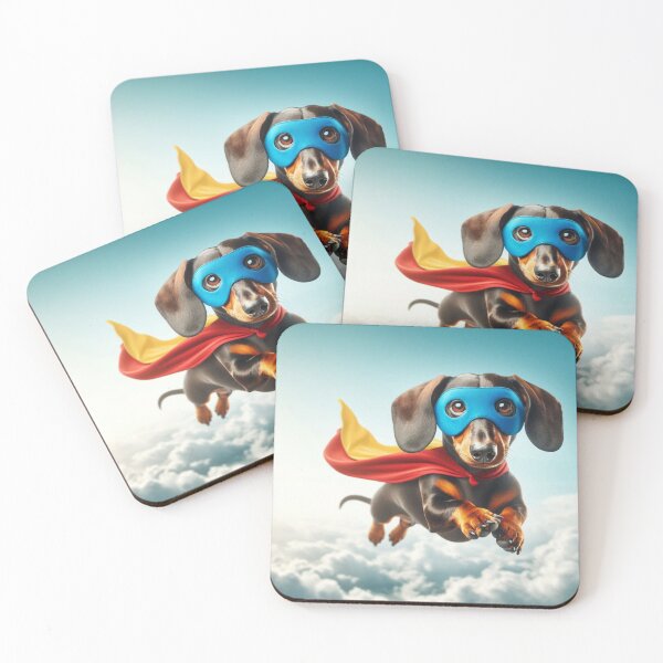 Item preview, Superhero Dachshund: Tiny Hero, Big Bark designed and sold by AIrtisticPrints.