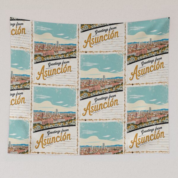 Item preview, Asuncion Paraguay Vintage Travel Retro Postcard Design designed and sold by TravelPostcardGems.