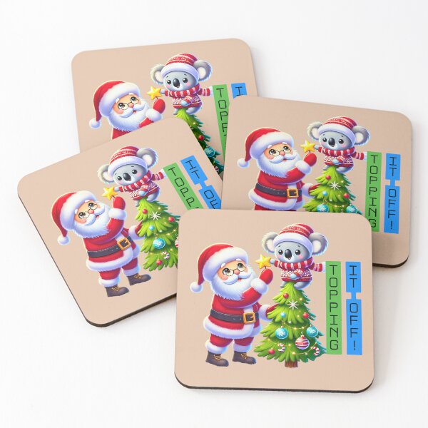 Item preview, Santa and Koala Decorating Christmas Tree designed and sold by Koalangel.