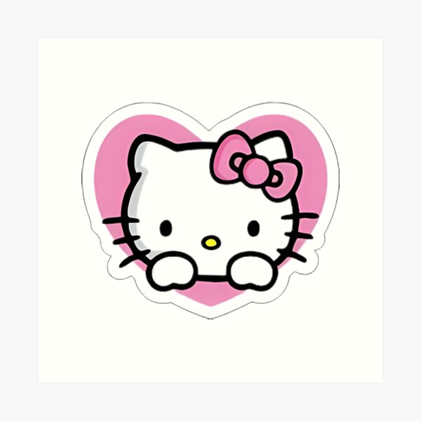 Vista previa del artículo con la obra «Diseño de corazón de Hello Kitty rosa», diseñado y vendido por iloveyourcupid.