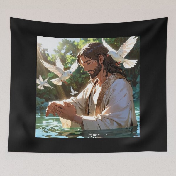 Item preview, Jesus Baptism Dove Holy Spirit Jordan River Mathew 3:13 designed and sold by tshirtart2024.