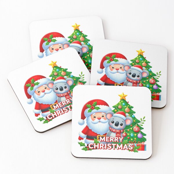 Item preview, Santa and Koala by Christmas Tree with Gifts designed and sold by Koalangel.