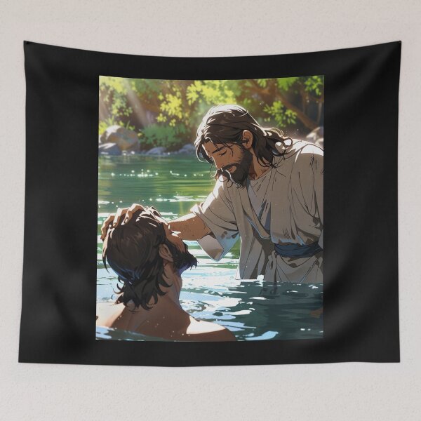 Item preview, Jesus, Baptized, Baptism, Team, dove, Holy Spirit, Jordan River, Matthew 3:13, designed and sold by tshirtart2024.