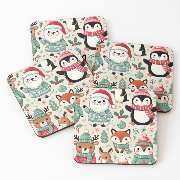 Item preview, Festive Critters – Adorable Animal-Inspired Christmas Pattern designed and sold by Lovingart222.