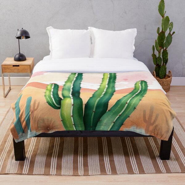 Item preview, Póster de cactus del suroeste iluminado por el sol, flores del desierto pintadas, impresión artística de suculentas botánicas, ilustración de acuarela de naturaleza moderna, cactus coloridos soleados designed and sold by Kintsugi99.