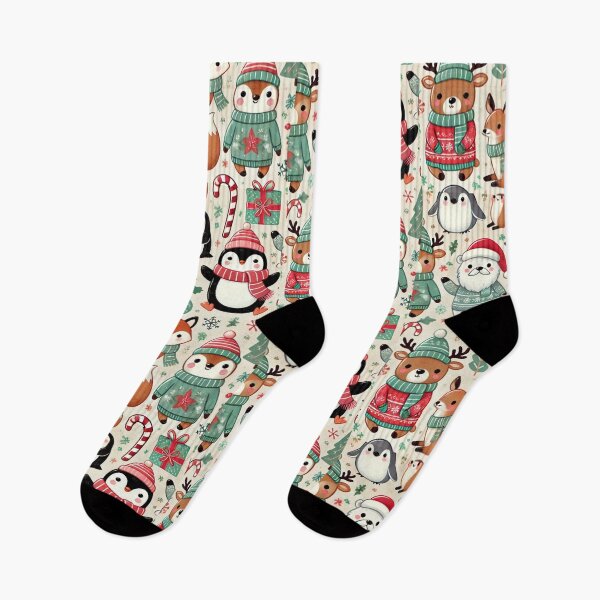 Item preview, Festive Critters – Adorable Animal-Inspired Christmas Pattern designed and sold by Lovingart222.