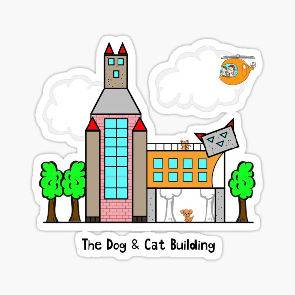 The Dog & Cat Building Sticker