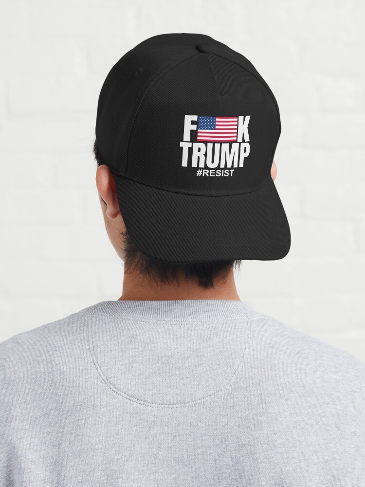 Thumbnail 4 of 7, Cap, Fuck Trump American Flag Shirt Resist designed and sold by dgavisuals.