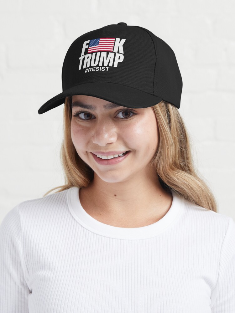 Thumbnail 6 of 7, Cap, Fuck Trump American Flag Shirt Resist designed and sold by dgavisuals.