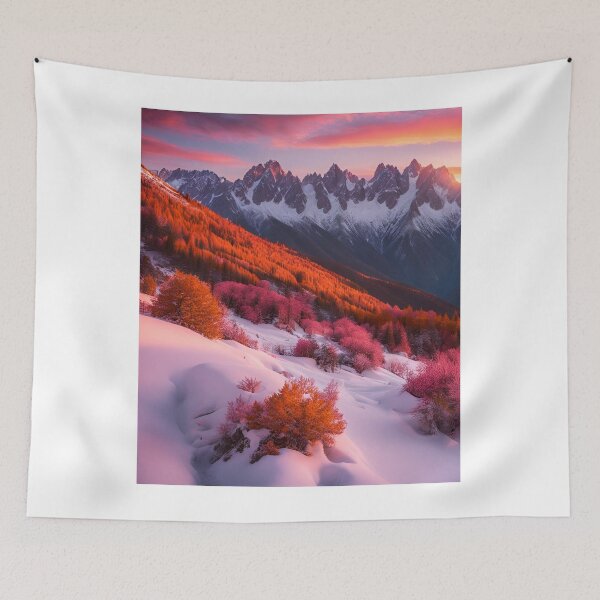 Item preview, Beautiful Snow Capped Mountains Winter Horizon Sunset designed and sold by tshirtart2024.