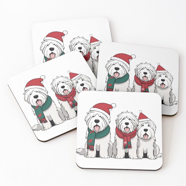 Item preview, Festive Old English Sheepdog – Christmas Pattern designed and sold by GoodyPaws.