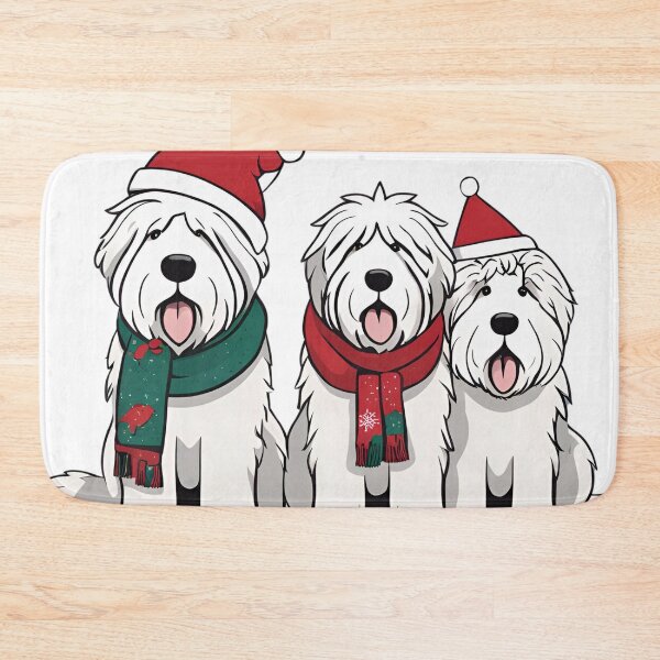 Item preview, Festive Old English Sheepdog – Christmas Pattern designed and sold by GoodyPaws.