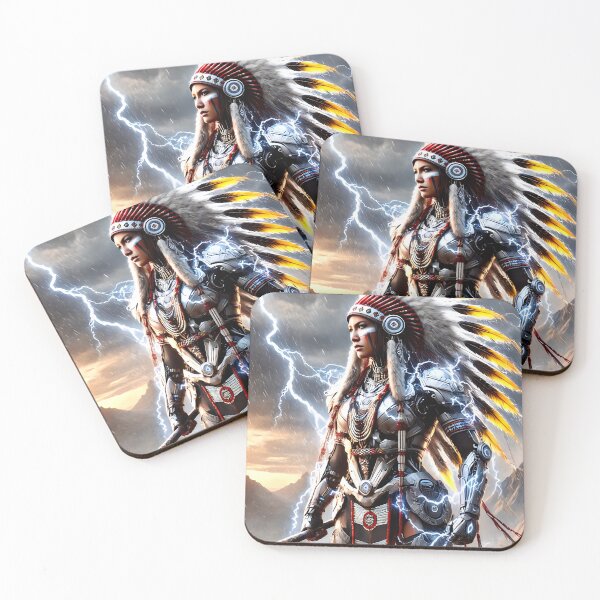Item preview, Fantasy Native American Warrior Woman designed and sold by NightsageArt.