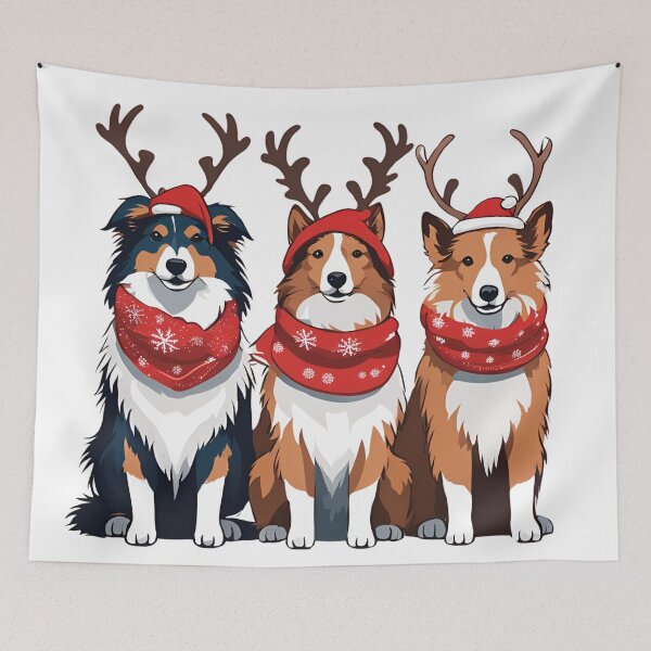 Item preview, Festive Shetland Sheepdog – Christmas Pattern designed and sold by GoodyPaws.