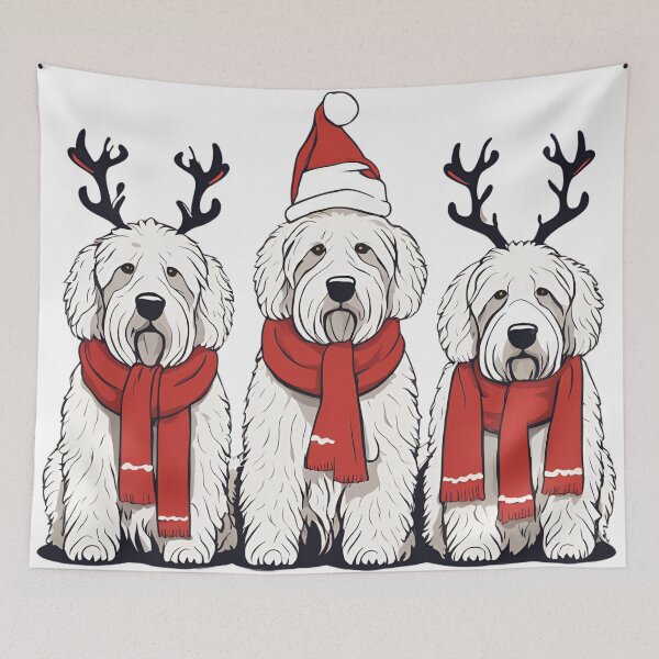 Item preview, Festive Komondor – Christmas Pattern designed and sold by GoodyPaws.