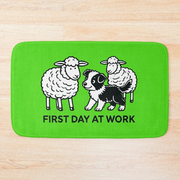 Item preview, First Day at Work - Border Collie Puppy with Sheeps designed and sold by 2Blue-Dots.