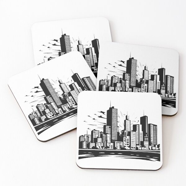 Item preview, City Skyline Panorama Metro Landscape Urban Skyscrapers designed and sold by inkoutninja.