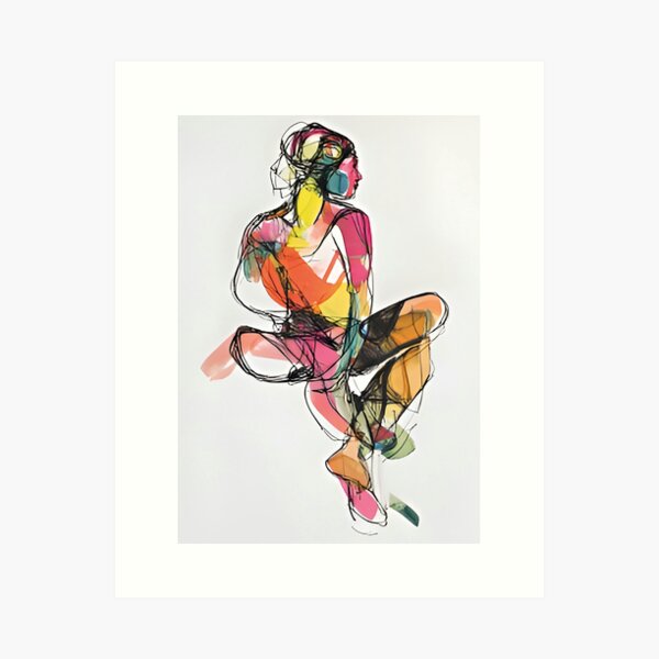 Item preview, Colorful seated woman designed and sold by Taorixart.