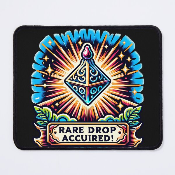 Item preview, "Rare Drop Acquired" - Iconic RPG-Inspired Gamer Design designed and sold by NSB-Design.