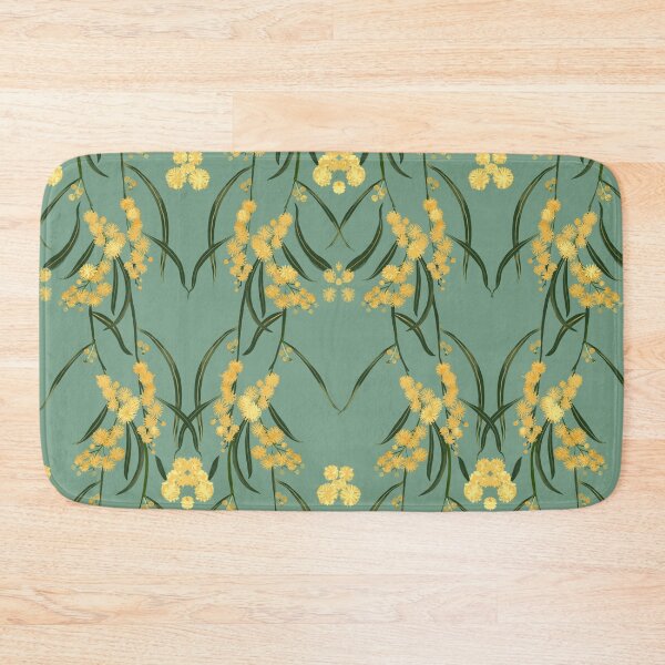 Item preview, Golden Wattle-Mimosa on Verdigris Green designed and sold by Daniela Glassop.