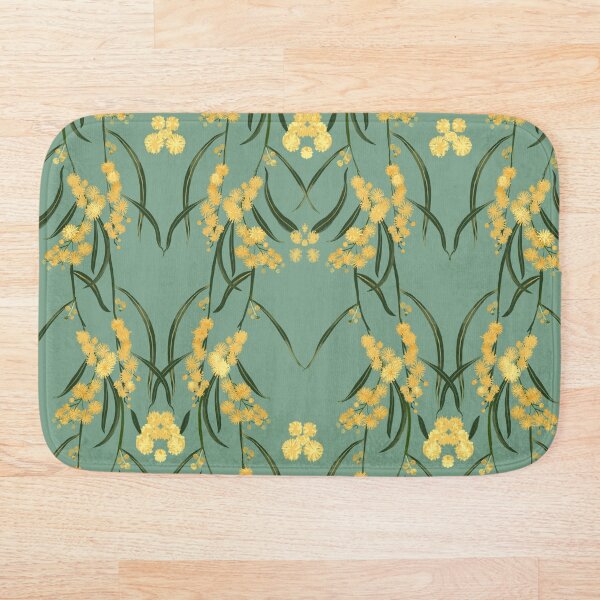 Item preview, Golden Wattle-Mimosa on Verdigris Green designed and sold by Daniela Glassop.