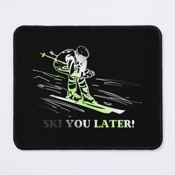 Item preview, Ski You Later, Agender pride flag graphic, Skiing Winter Sports, Winter Wonderland, Skier on Snow Slopes Graphic, designed and sold by PrideBeProud.