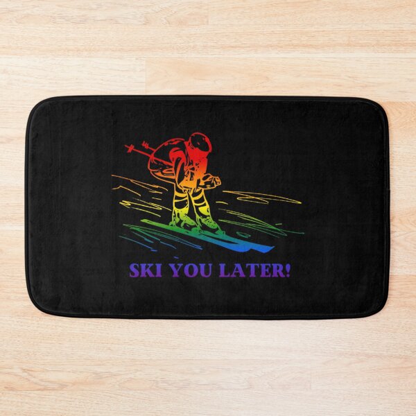 Item preview, Ski You Later, Classic pride flag graphic, Skiing Winter Sports, Winter Wonderland, Skier on Snow Slopes Graphic,  designed and sold by PrideBeProud.