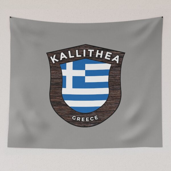 Item preview, Kallithea Greece Emblem Flag designed and sold by World Designs.