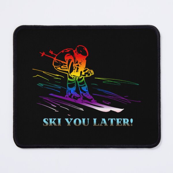 Item preview, Ski You Later, Progress pride flag graphic, Skiing Winter Sports, Winter Wonderland, Skier on Snow Slopes Graphic,  designed and sold by PrideBeProud.
