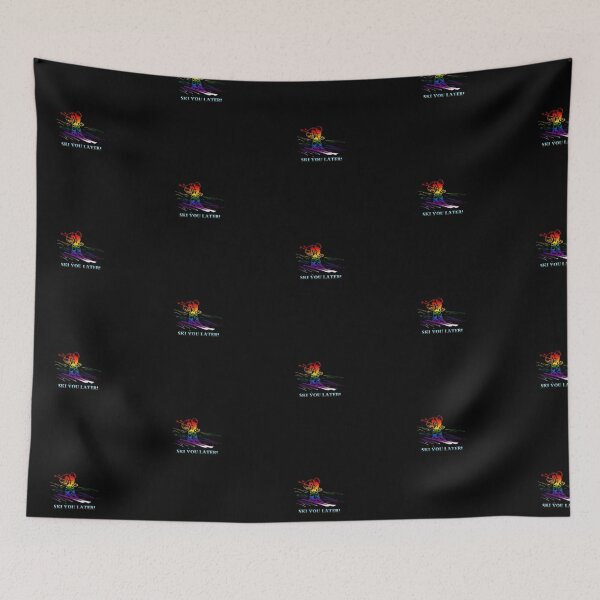 Item preview, Ski You Later, Progress pride flag graphic, Skiing Winter Sports, Winter Wonderland, Skier on Snow Slopes Graphic,  designed and sold by PrideBeProud.