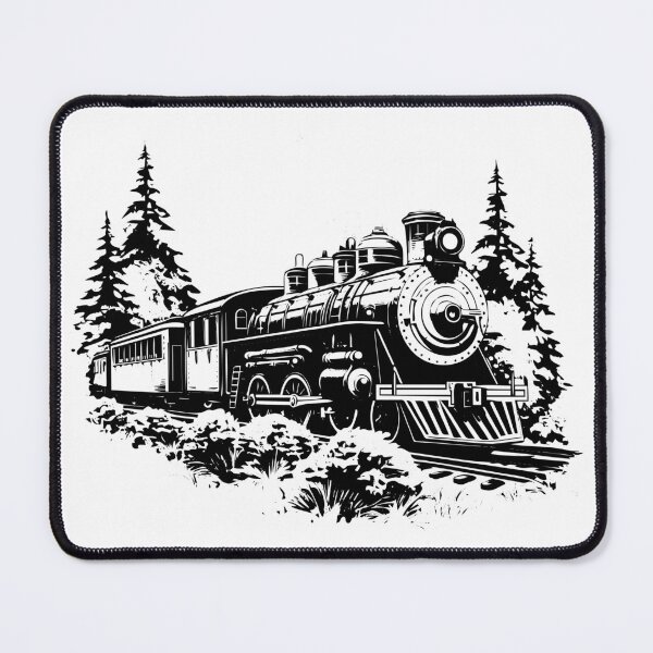 Item preview, Steam Engine Train Locomotive Vintage Old Railway Tracks Railroad designed and sold by inkoutninja.