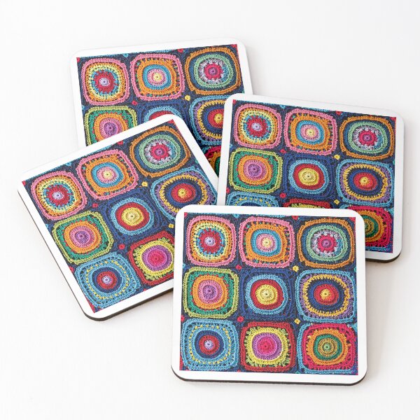 Item preview, knitted background granny square designed and sold by SolArt88.