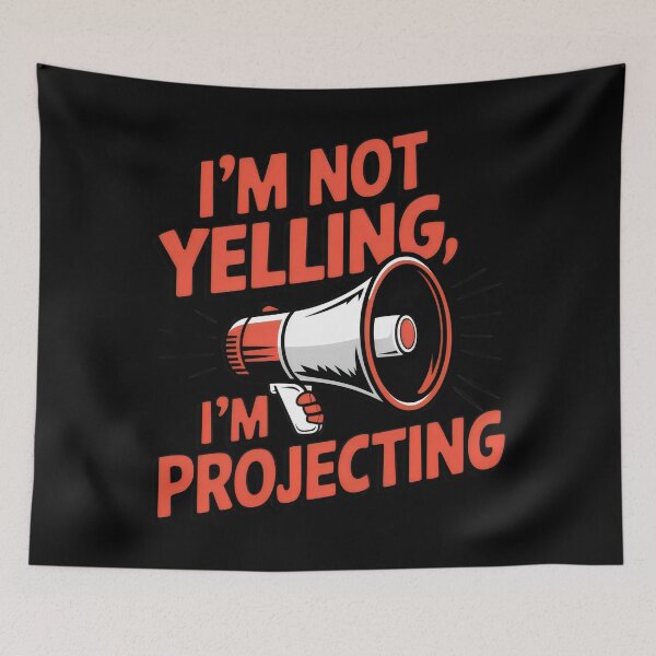 Item preview, I'm Not Yelling, I'm Projecting Funny Megaphone Design designed and sold by Prime-Studio.
