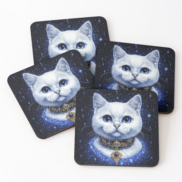 Item preview, Sparkly White British Shorthair Cat designed and sold by Nocturne  Paws.