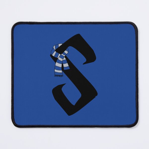 Item preview, Letter S first name harry p house eagle raven blue silver gray wizard magic school scarf designed and sold by manonpradier.