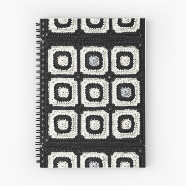 Item preview, black and white knitted background granny square designed and sold by SolArt88.