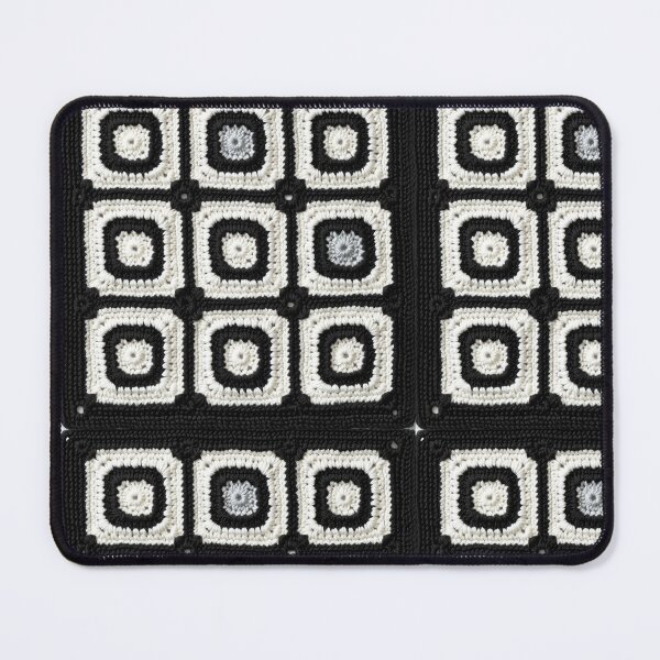 Item preview, black and white knitted background granny square designed and sold by SolArt88.