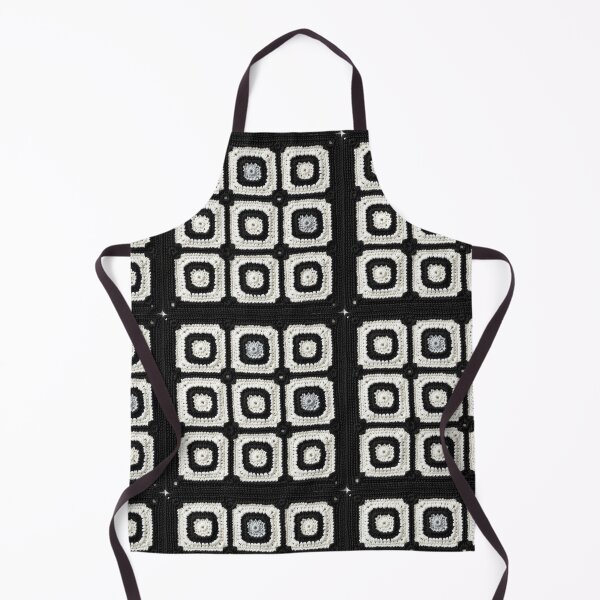 Item preview, black and white knitted background granny square designed and sold by SolArt88.