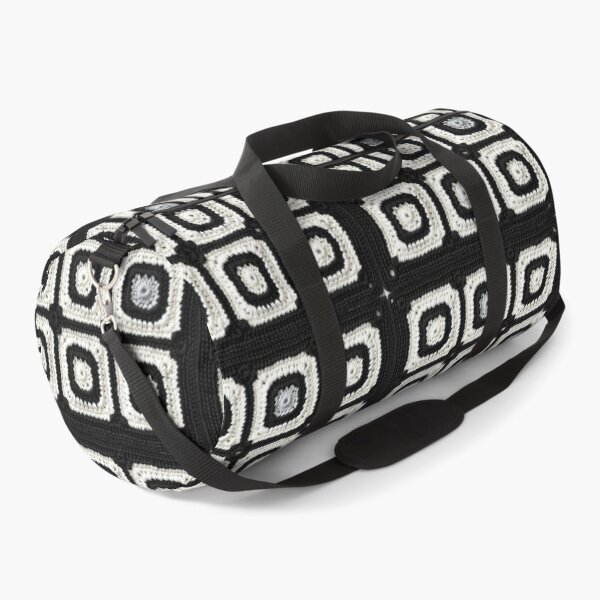 Item preview, black and white knitted background granny square designed and sold by SolArt88.