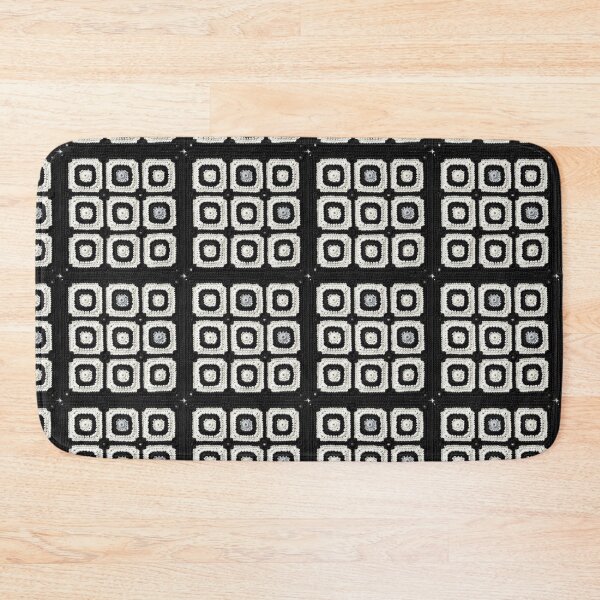 Item preview, black and white knitted background granny square designed and sold by SolArt88.