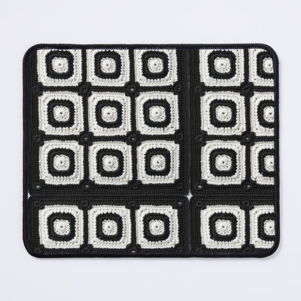 Item preview, Copy of black and white knitted background granny square designed and sold by SolArt88.