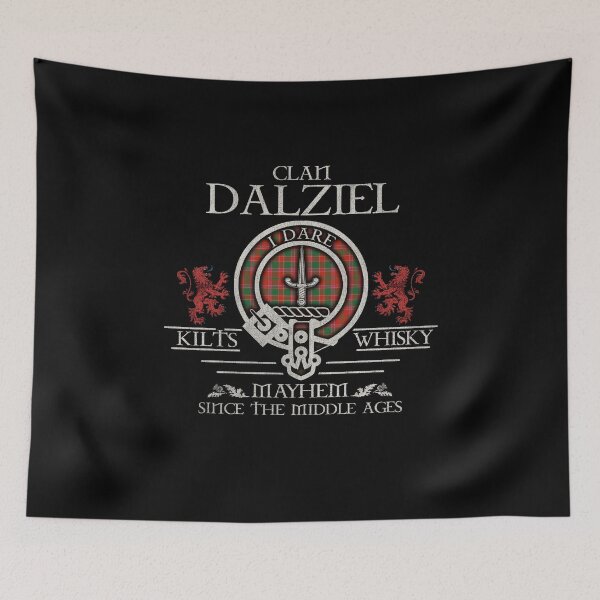 Artikelvorschau, Clan Dalziel Tartan Wappen Familientreffen Highland Games entworfen und verkauft von Clan1093.