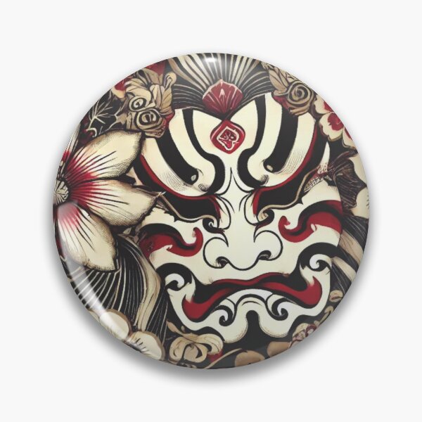 Item preview, "Faces of Tradition: Kabuki-Inspired Floral Fusion" designed and sold by MASA19781022.