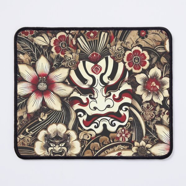 Item preview, "Faces of Tradition: Kabuki-Inspired Floral Fusion" designed and sold by MASA19781022.